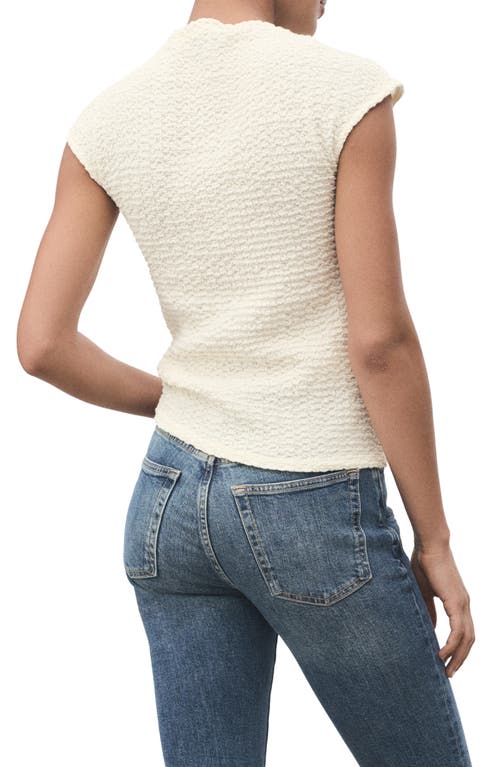 Mango Textured Cotton Blend Top In Animal Print
