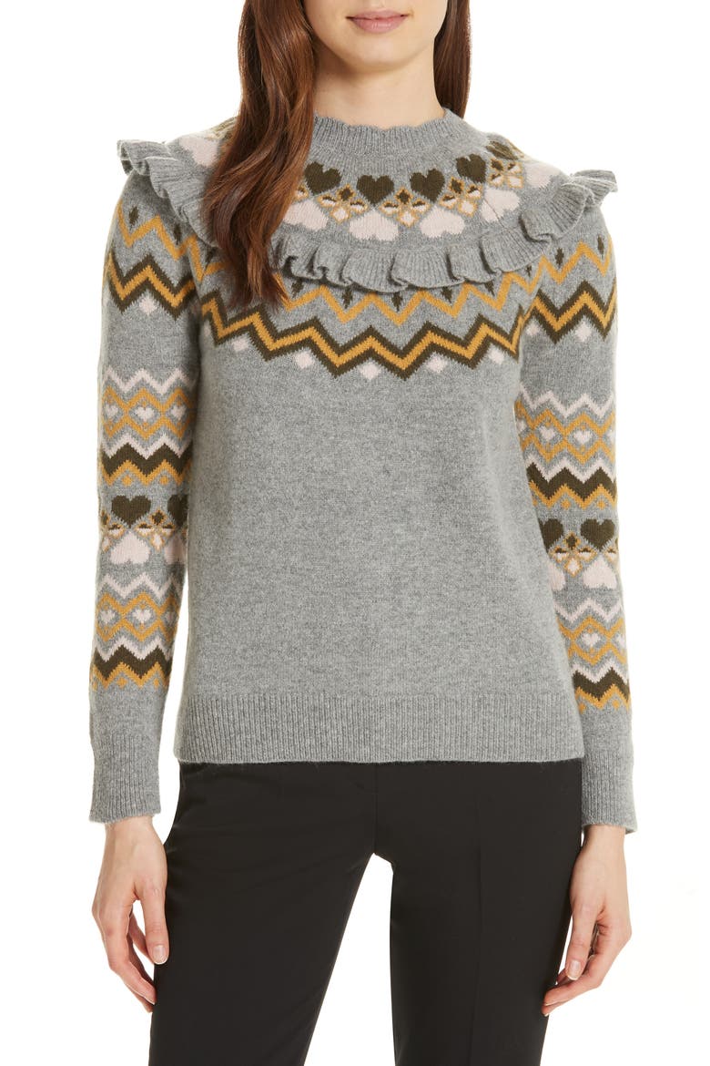 Mysheli Fair Isle Sweater, Main, color, GREY