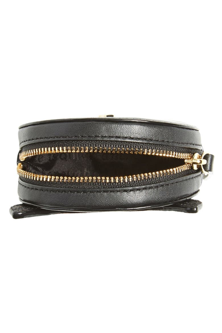 kate spade new york 'blaze a trail - fox' leather coin purse, Alternate, color, BLACK