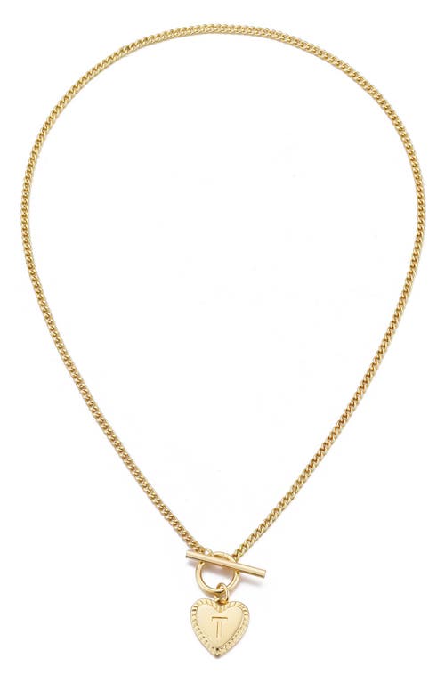 Adornia Initial Heart Toggle Necklace