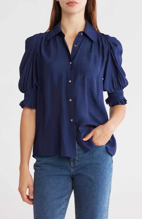 Ramy Brook Kaylor Puff Sleeve Button-Up Shirt
