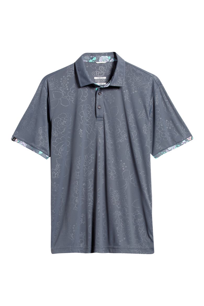 Lingmerth Floral Golf Polo, Alternate, color, GRAPHITE