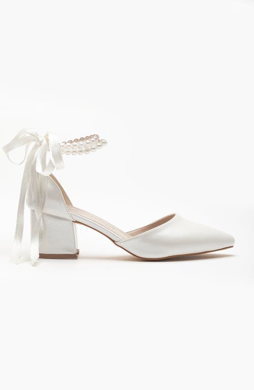 Forever & Always Shoes Miranda Low Block Heels With Pearls