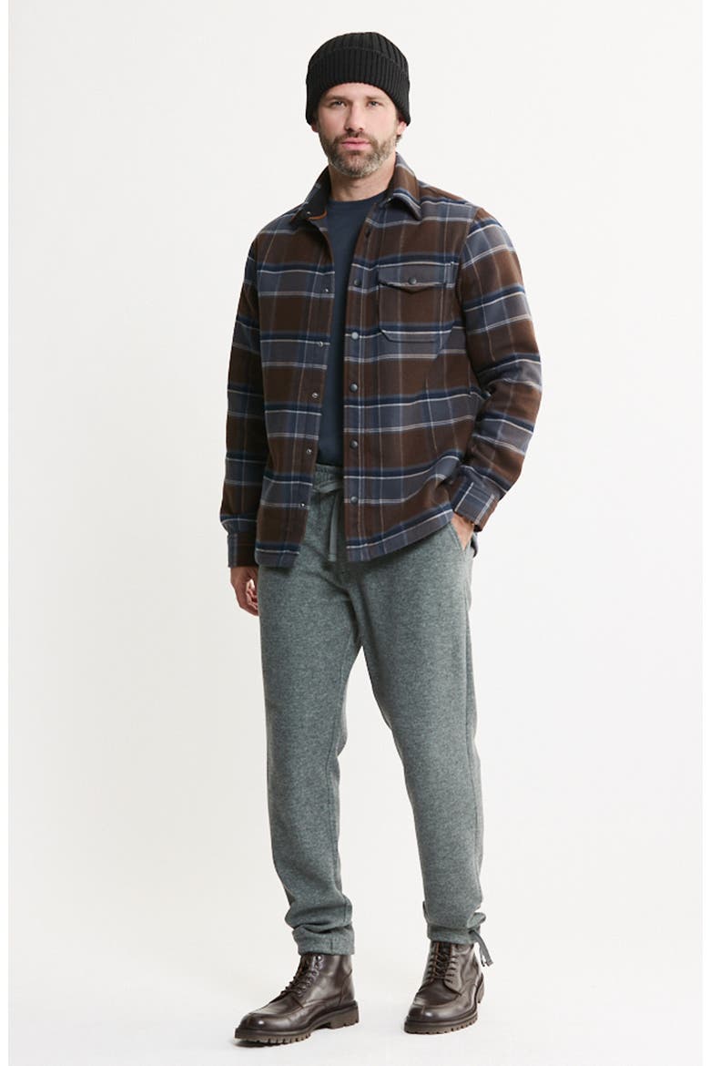 Doubleface Fleece Shirt Jacket, Alternate, color, CHESTNUT NAVY PLAID