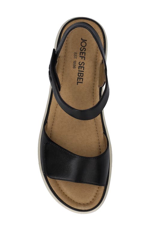 Josef Seibel Severan Ankle Strap Platform Wedge Sandal In Black