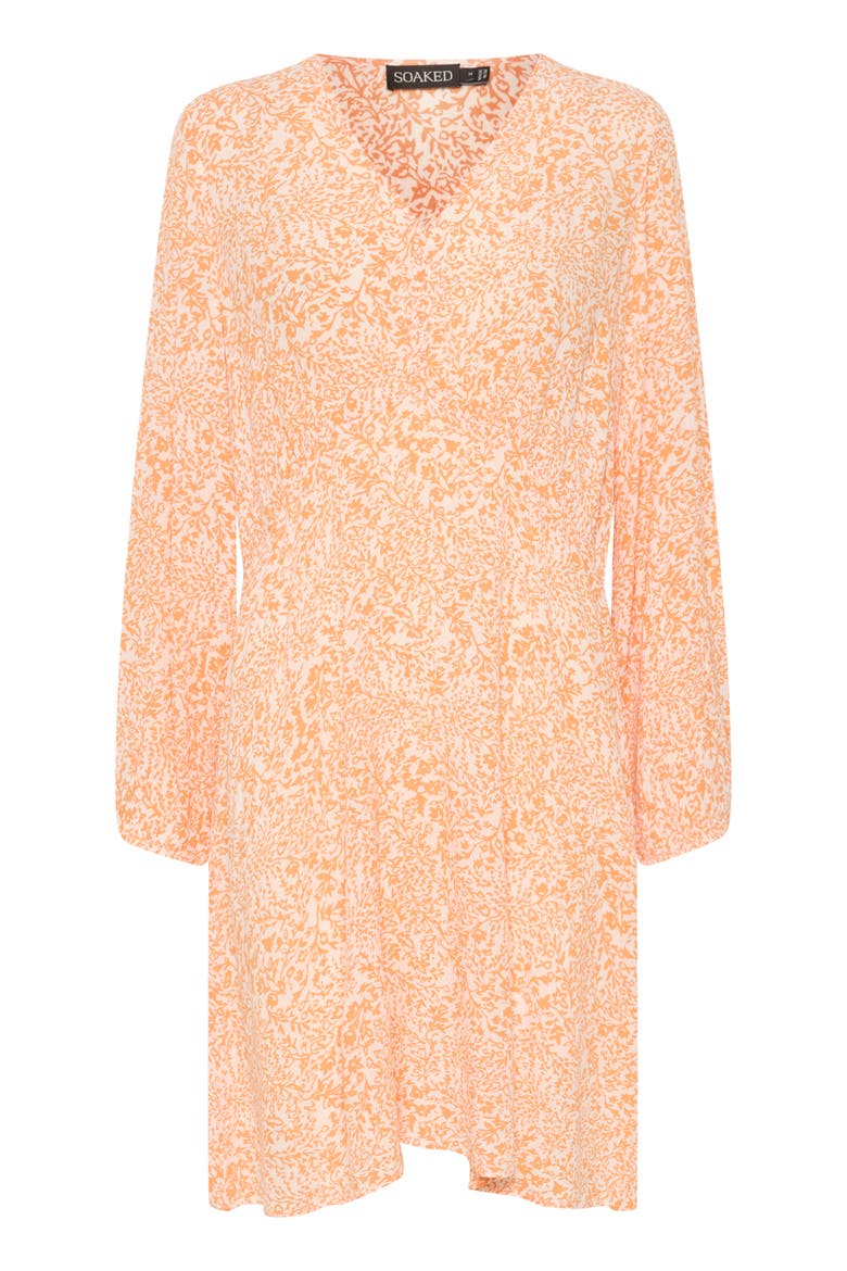 Zaya Knee-Length Long Sleeve Dress, Alternate, color, Tangerine Ditsy Print