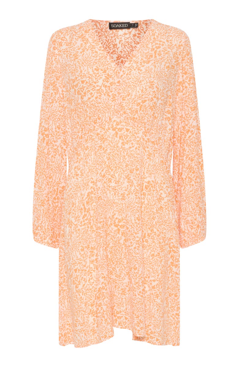 Soaked in Luxury Zaya Knee-Length Long Sleeve Dress, Alternate, color, Tangerine Ditsy Print