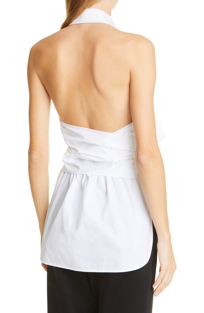 Max Mara Cotton Poplin Waistcoat Top, Alternate, color, 