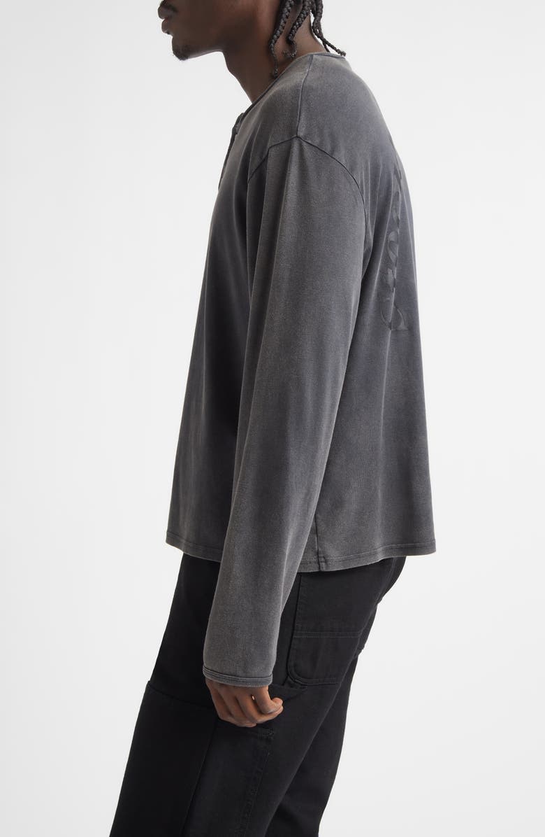 STOCKHOLM SURFBOARD CLUB Eye Organic Cotton Logo Henley, Alternate, color, Black