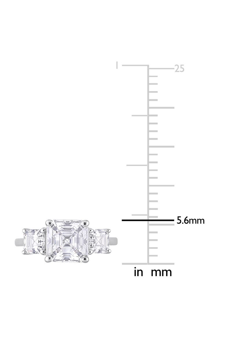 Octagon Asscher Cut Moissanite Ring, Alternate, color, WHITE