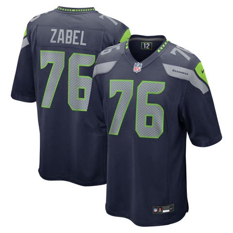 Men's Nike Grey Zabel College Navy Seattle Seahawks 2025 NFL Draft First Round Pick Game Jersey