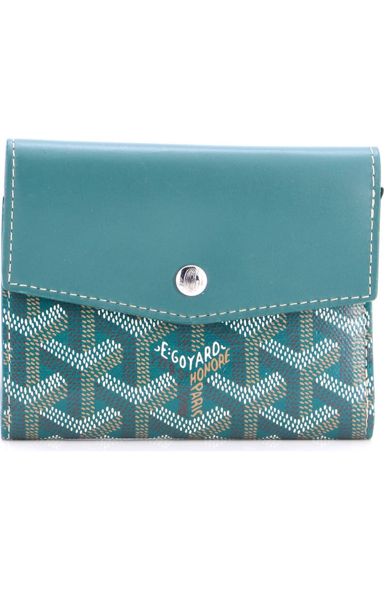 Pre-Owned Goyard Saint Gabriel Wallet Coated Canvas and Leather Compact, Main, color, Green