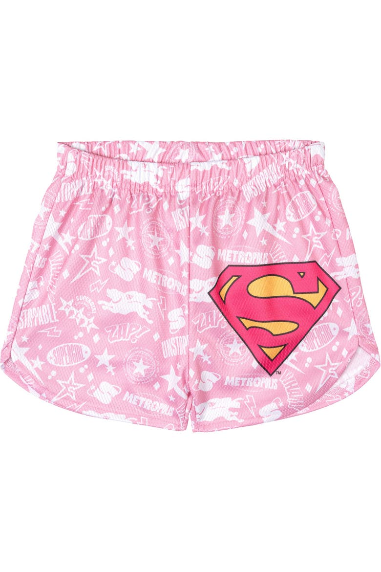 Justice League Supergirl Tank Top and Shorts Set, Alternate, color, Krypto Blue Pink