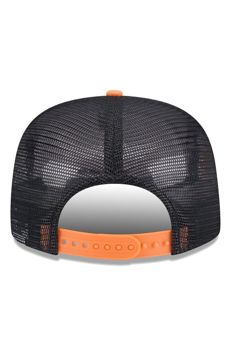 New Era Men's New Era Black/Orange Phoenix Suns Throwback Team Arch Golfer Snapback Hat, Alternate, color, Black