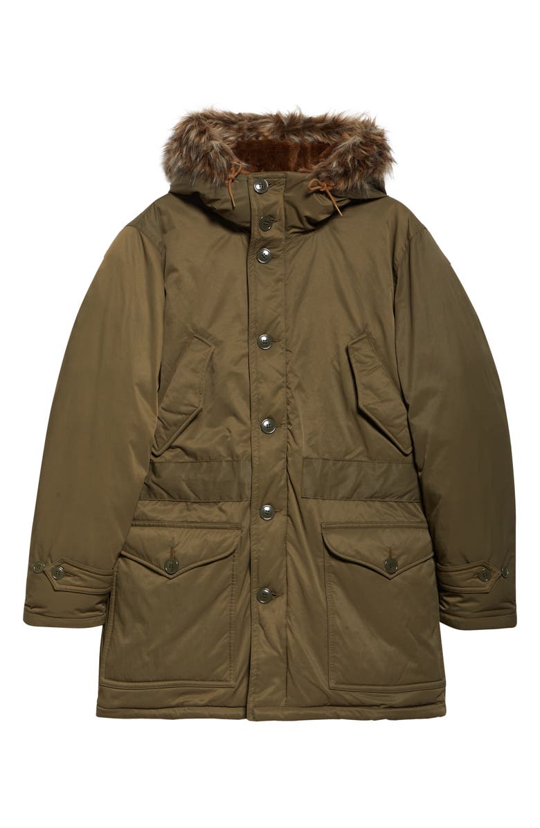 Double RL Faux Fur Trim Insulated Parka, Alternate, color, Vintage Olive