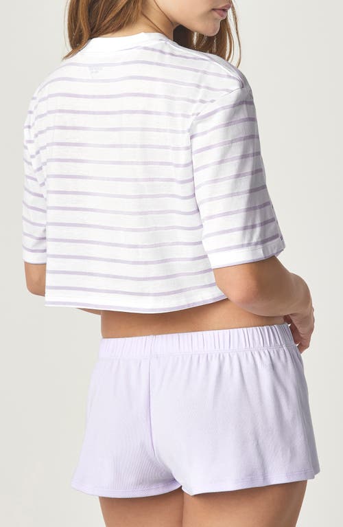 Florence By Mills Stripe Core Crop T-shirt In White