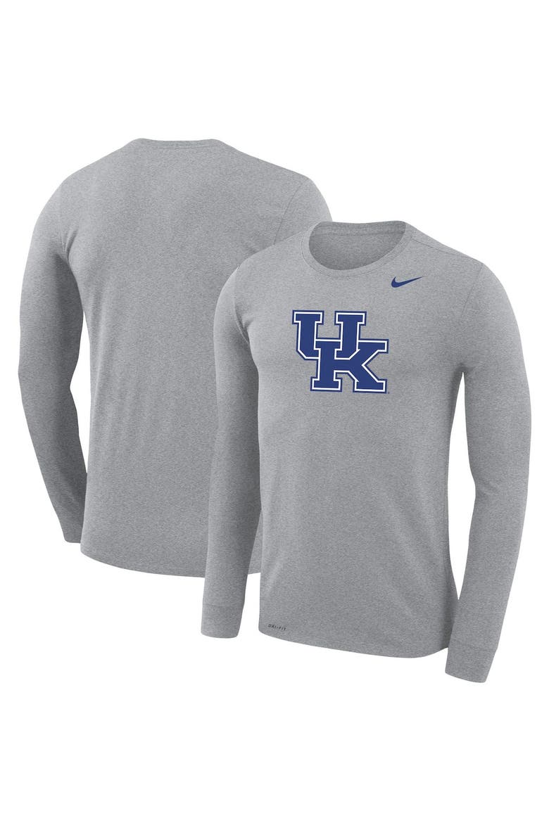 Men's Nike Heathered Gray Kentucky Wildcats School Logo Legend Performance Long Sleeve T-Shirt, Alternate, color, Heather Gray