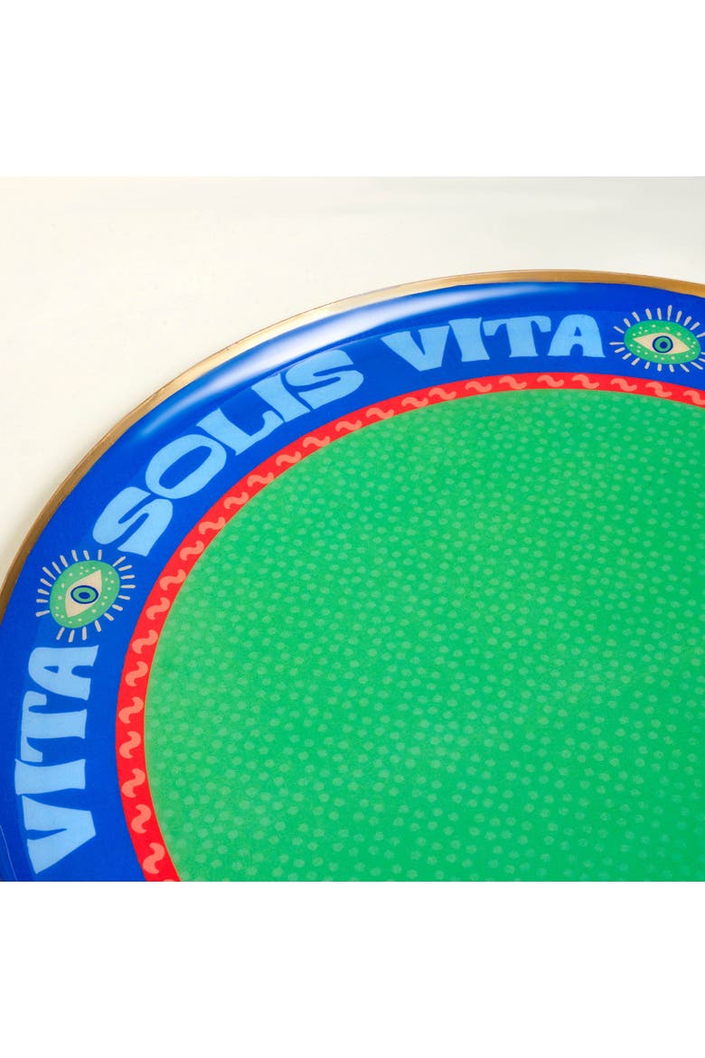 Solis Vita Metal Decorative Tray 2 Pcs Set, Alternate, color, Blue