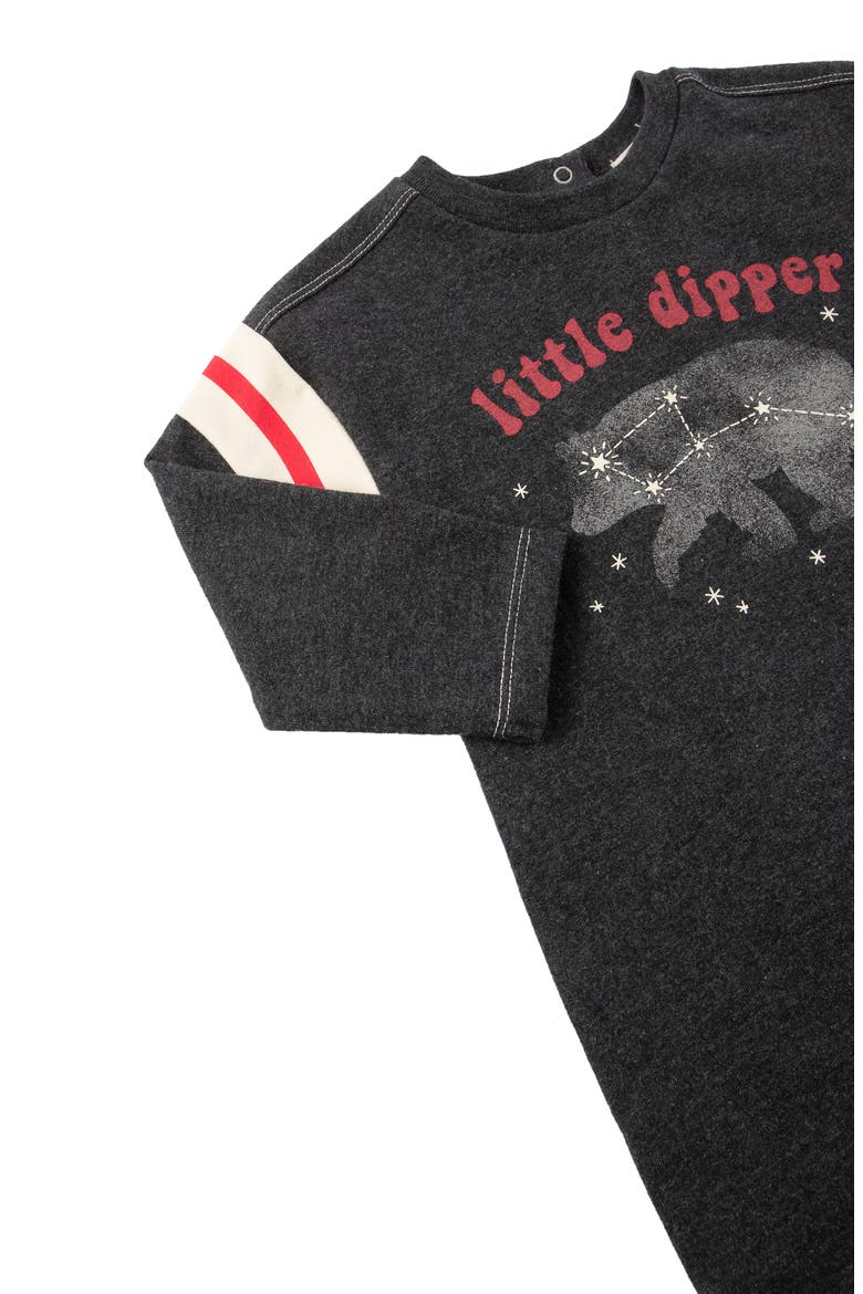 Little Dipper Glow in the Dark Cotton Romper, Alternate, color, DARK GREY HEATHER