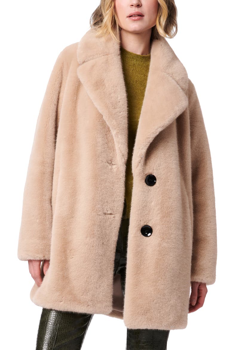 The Sally Faux Fur Coat, Alternate, color, BEIGE