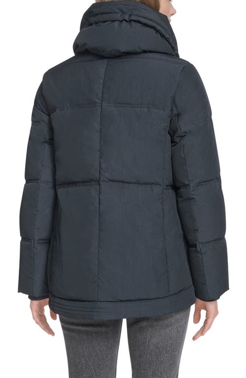 Cole Haan Signature Stand Collar Nylon Twill Insulated Jacket In Blue