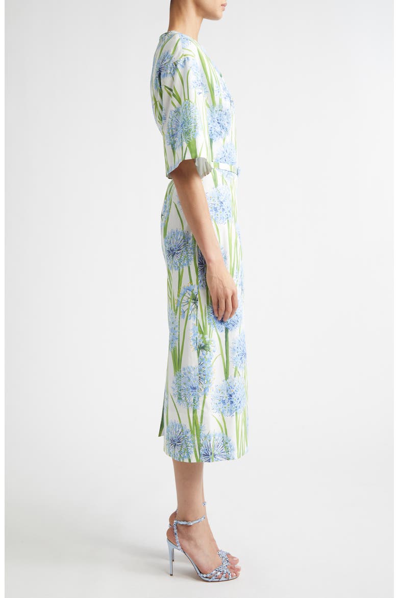 Allium Cotton Stretch Poplin Belted Midi Dress, Alternate, color, BLUE/ WHITE