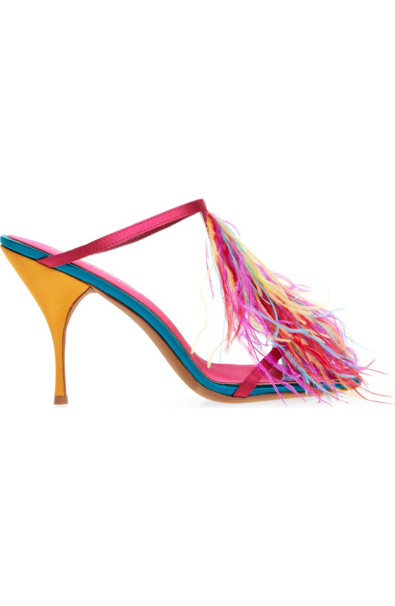 Jeffrey Campbell Pluma Slide Sandal, Alternate, color, Fuchsia Satin Combo