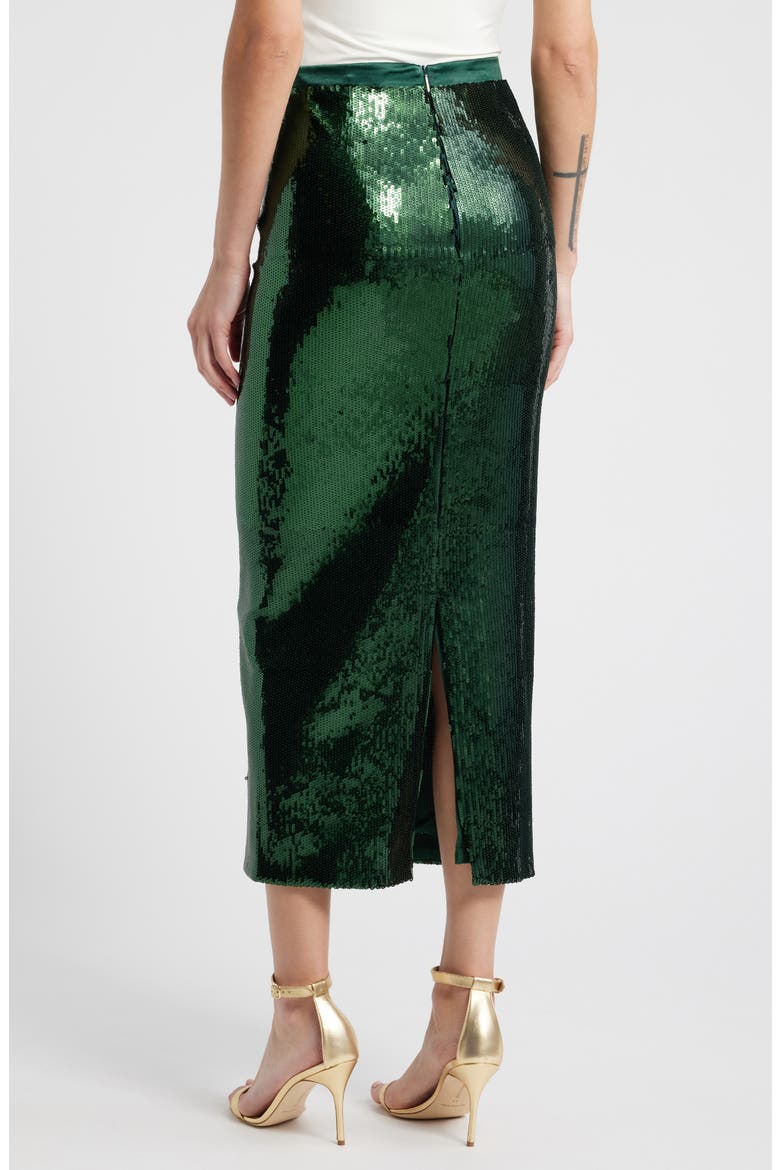 Eluxia Sequin Midi Skirt, Alternate, color, OPEN GRN