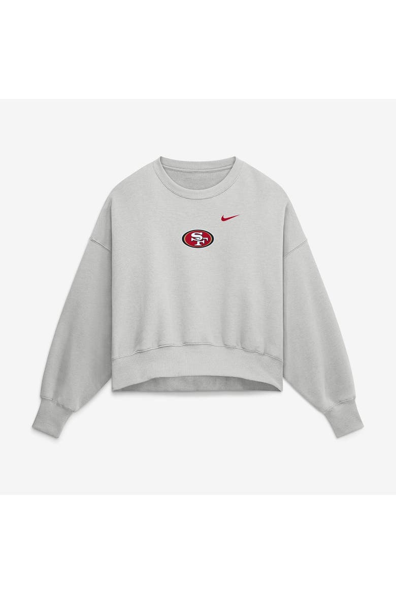 Women's Nike  Gray San Francisco 49ers Oversized Primetime Phoenix Fleece Sweatshirt, Alternate, color, Gray