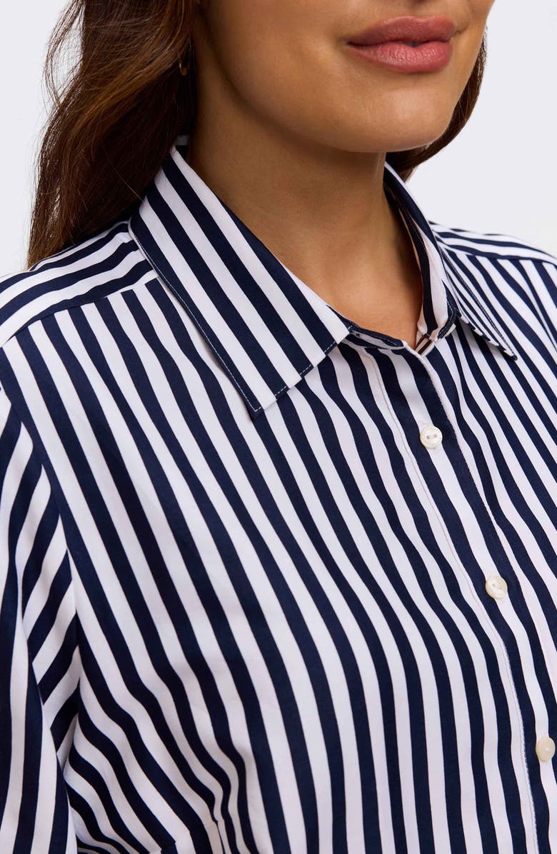 Foxcroft Jodie Stripe Cotton Button-Up Shirt, Alternate, color, 