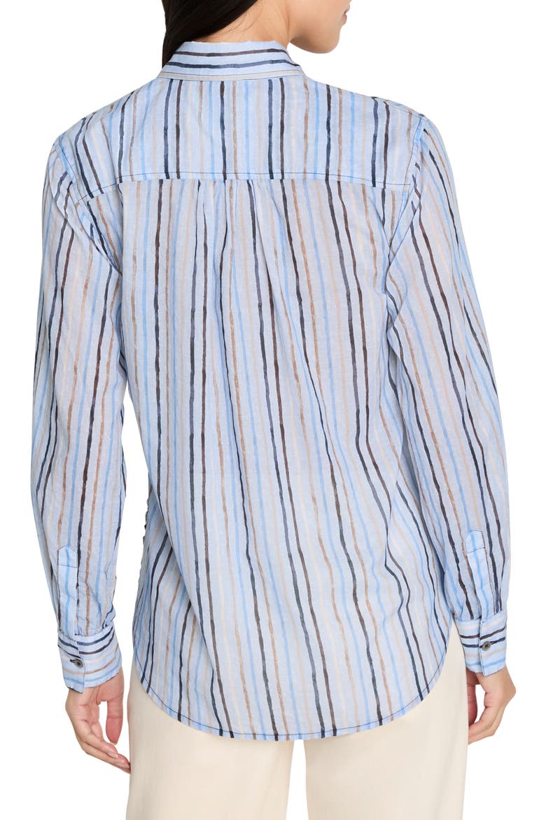 Drifty Painted Stripe Cotton Button-Up Shirt, Alternate, color, BLUE MULTI