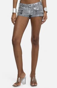 JADED LONDON Foil Low Waist Micro Shorts