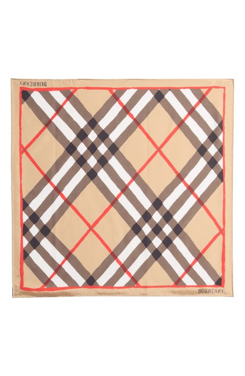 Argyle Check Silk Square Scarf