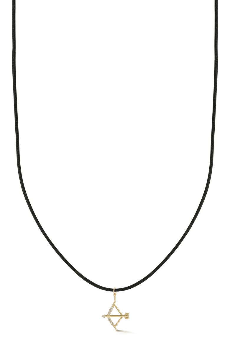 Ember Fine Jewelry 14k Gold Diamond Arrow Cord Necklace, Main, color, Gold
