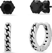 HMY JEWELRY Men's Set of 2 Earrings