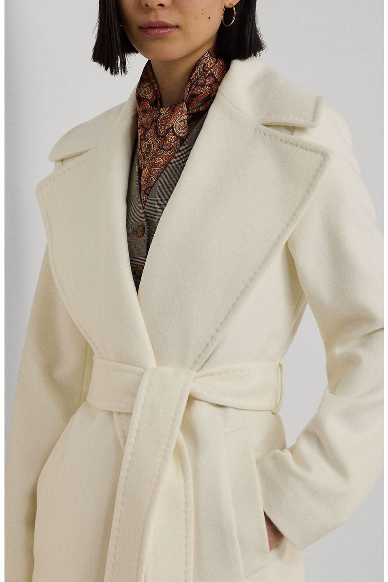 Belted Wool Blend Wrap Coat, Alternate, color, MODA CREAM
