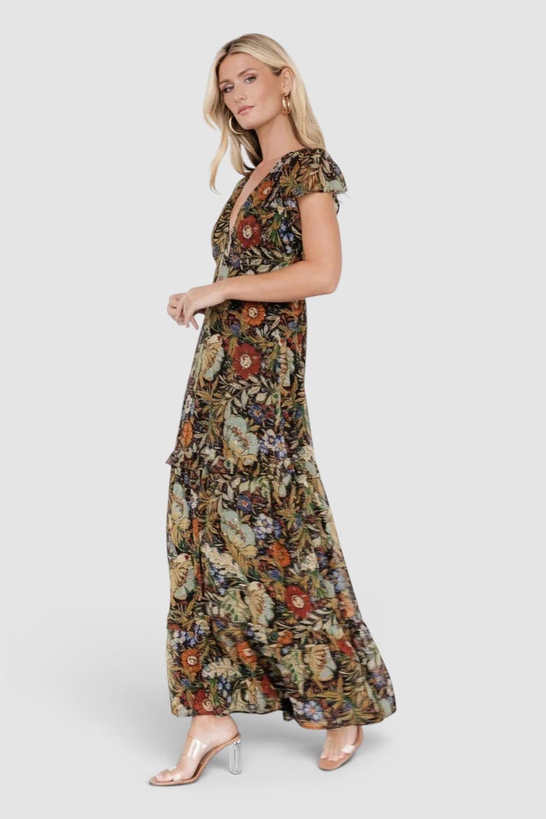 Riverwood Deep V Maxi Dress, Alternate, color, Multi Color