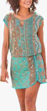 LASCANA Women's Crochet Hem Dress