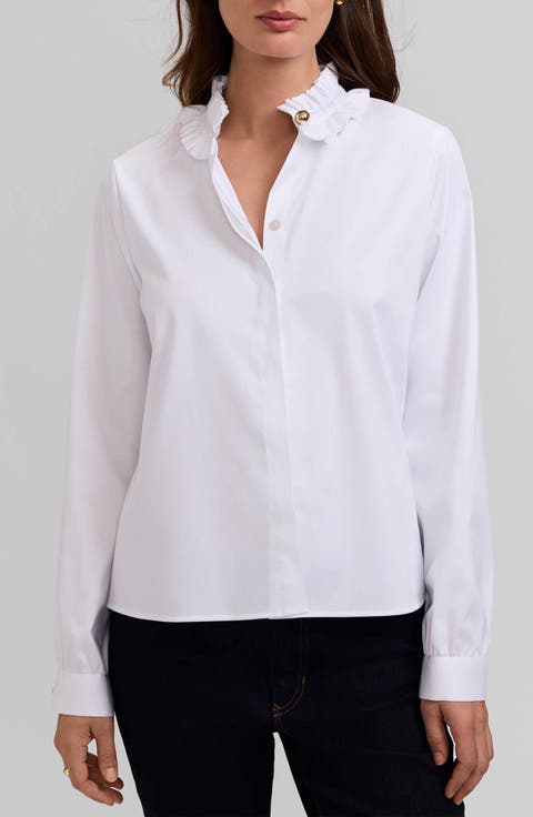 Colette Ruffle Collar Long Sleeve Shirt