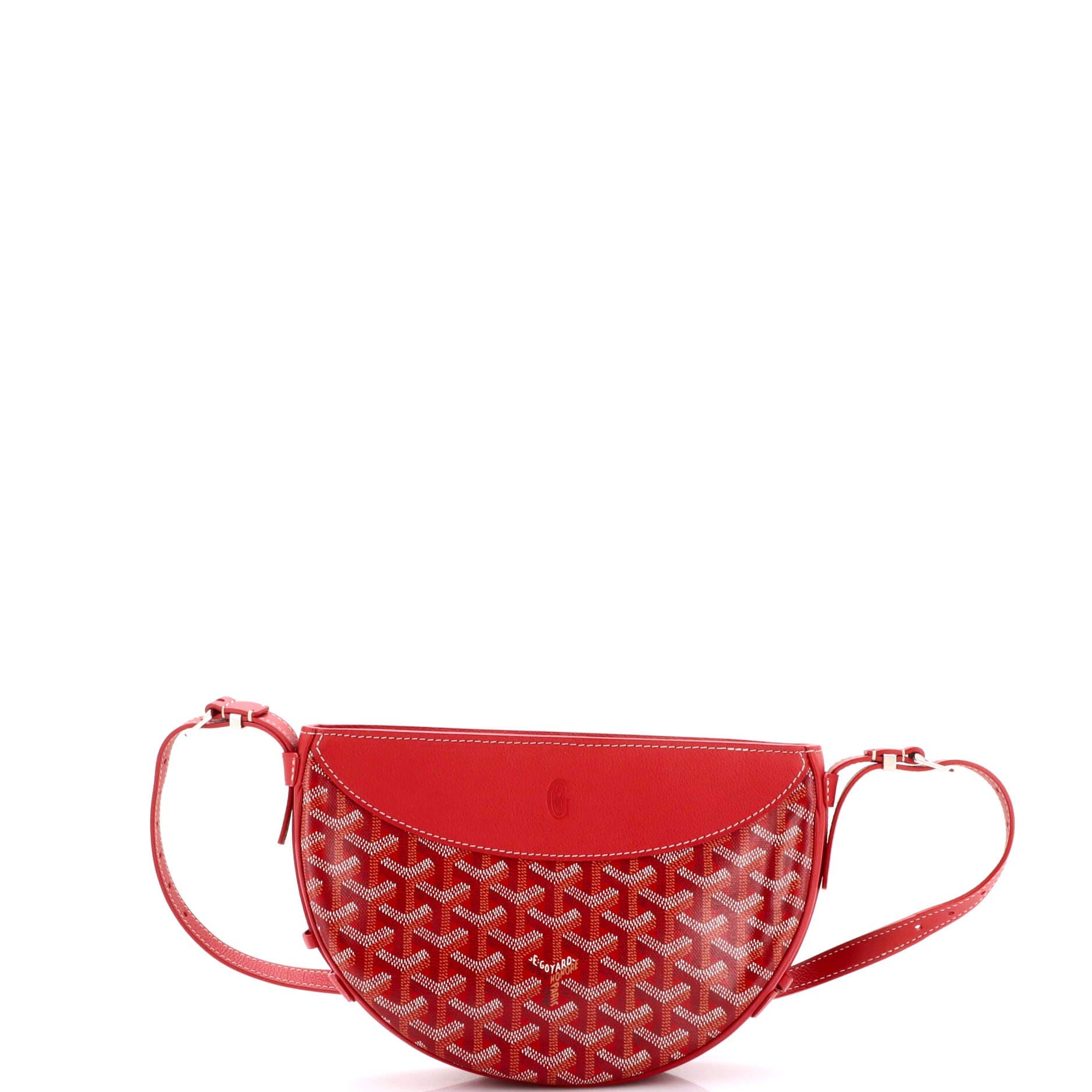 Pre-Owned Goyard Hirondelle Shoulder Bag Coated Canvas and Leather, Alternate, color, Red