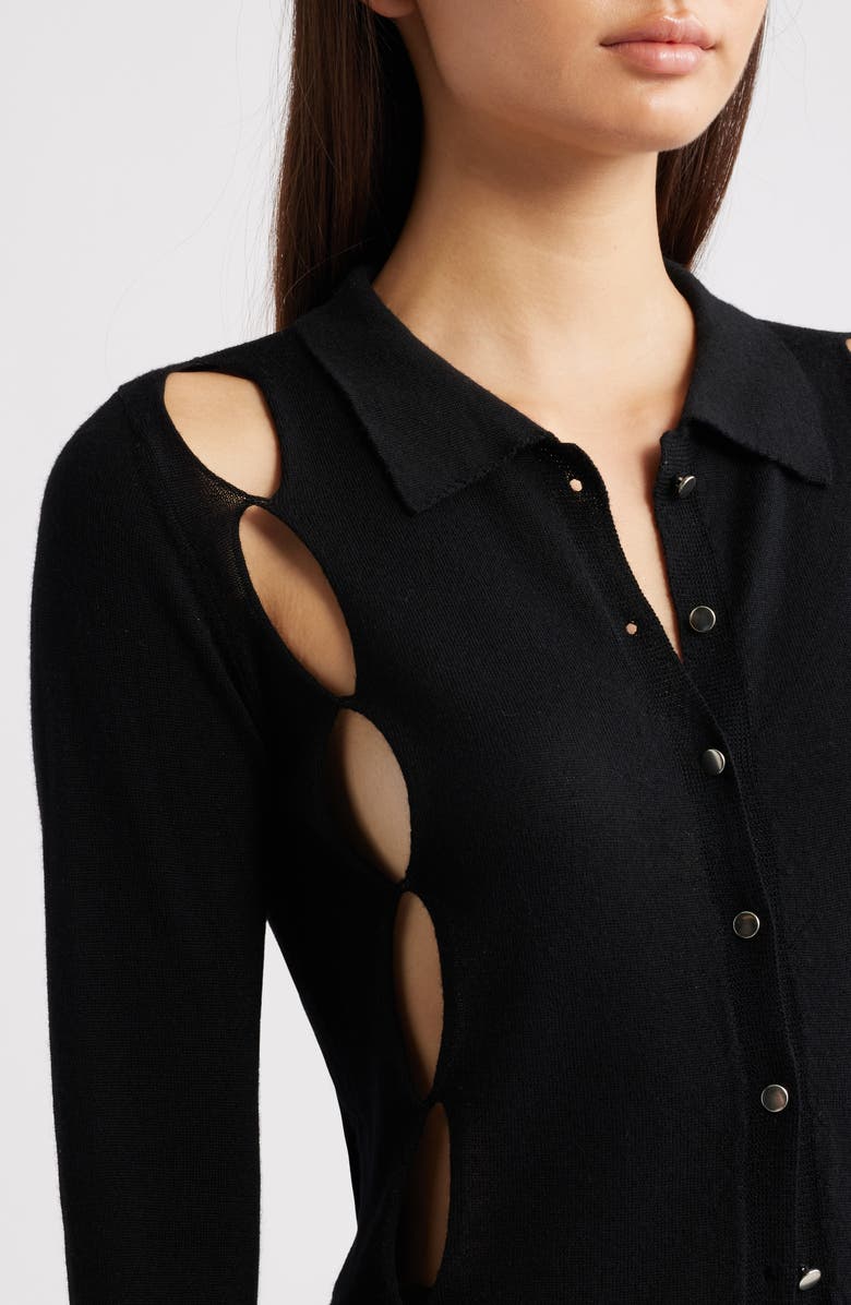 EMILY DAWN LONG River Wool Tunic Cardigan, Alternate, color, Black