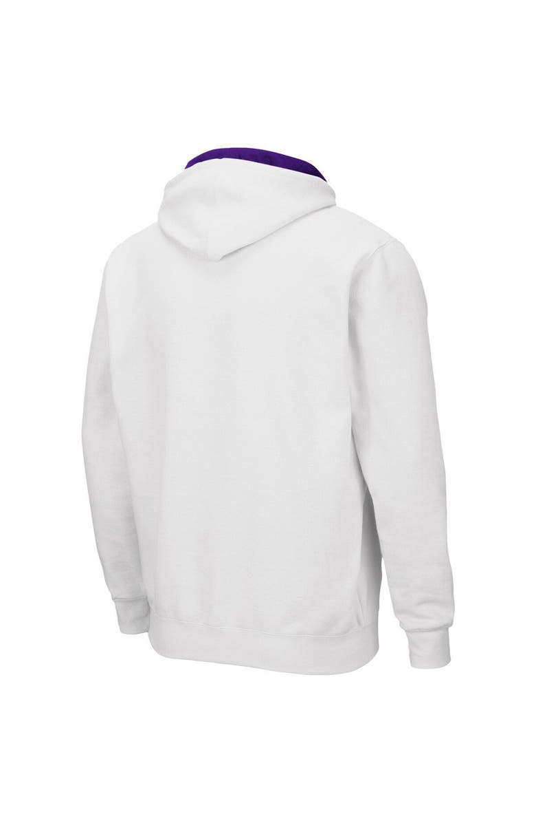 COLOSSEUM Men's Colosseum White LSU Tigers Arch & Logo 3.0 Full-Zip Hoodie, Alternate, color, White