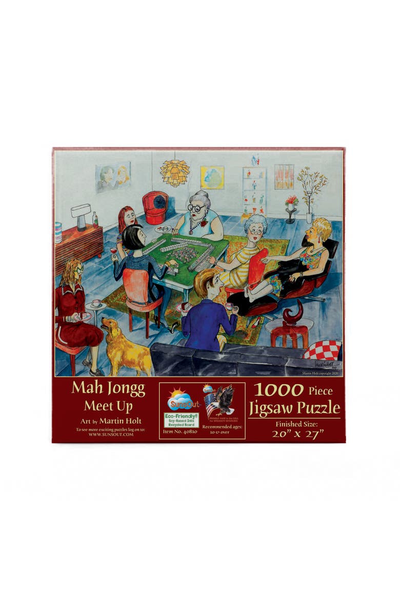 Mah Jongg Meet Up 1000 piece Jigsaw Puzzle for Adults, Alternate, color, Multicolor