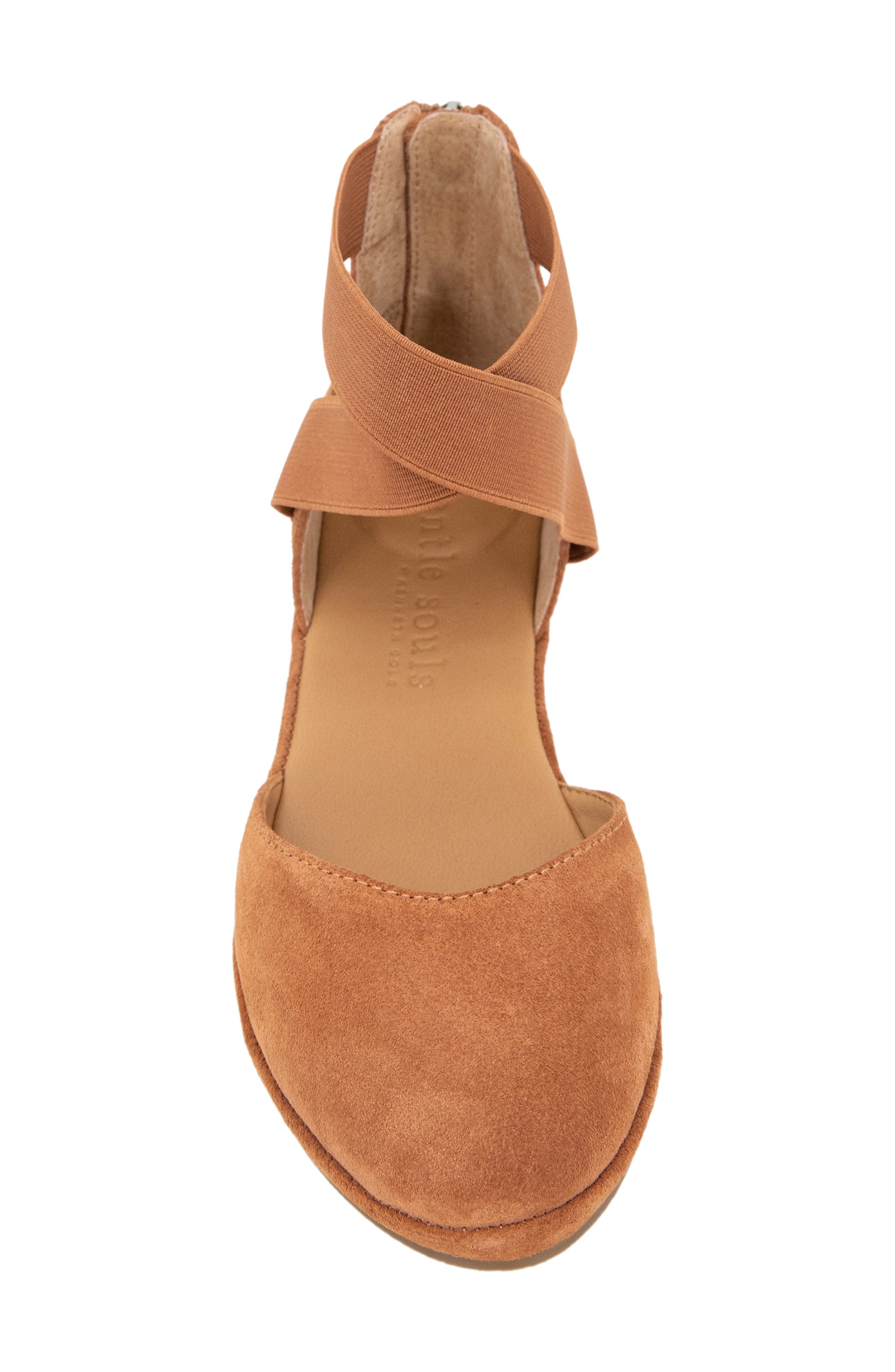 Signature Noa Elastic Strap d'Orsay Sandal, Alternate, color, MID BROWN SUEDE