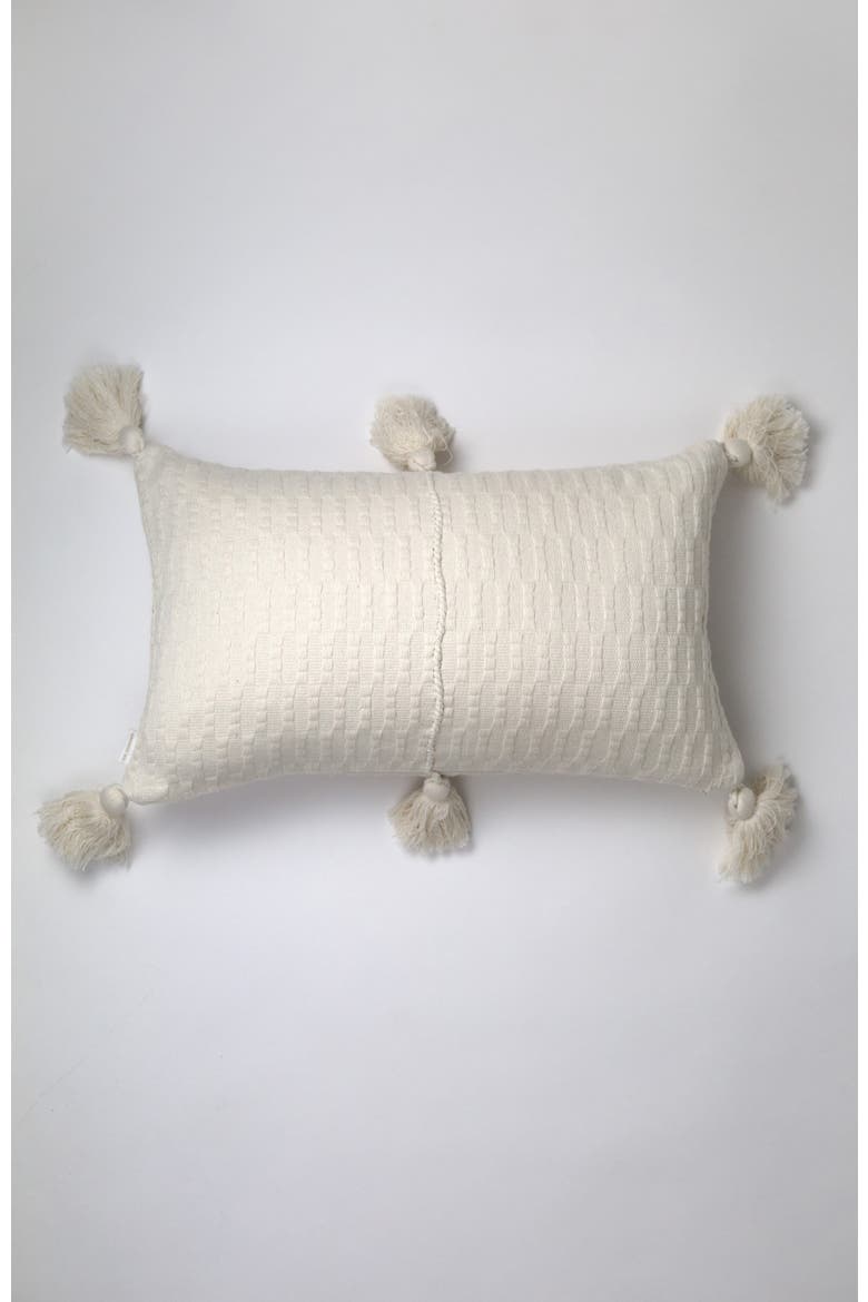 Antigua Classic Solid Handwoven Cotton Throw Pillow, Main, color, White