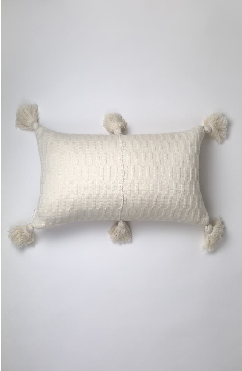 Archive New York Antigua Classic Solid Handwoven Cotton Throw Pillow, Main, color, White