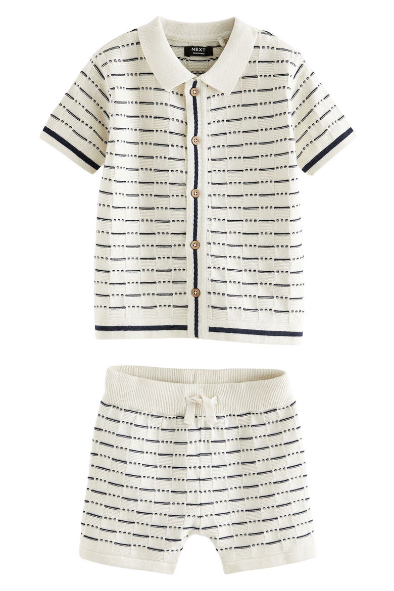 Kids' Cotton Button-Up Shirt & Shorts Set, Main, color, WHITE