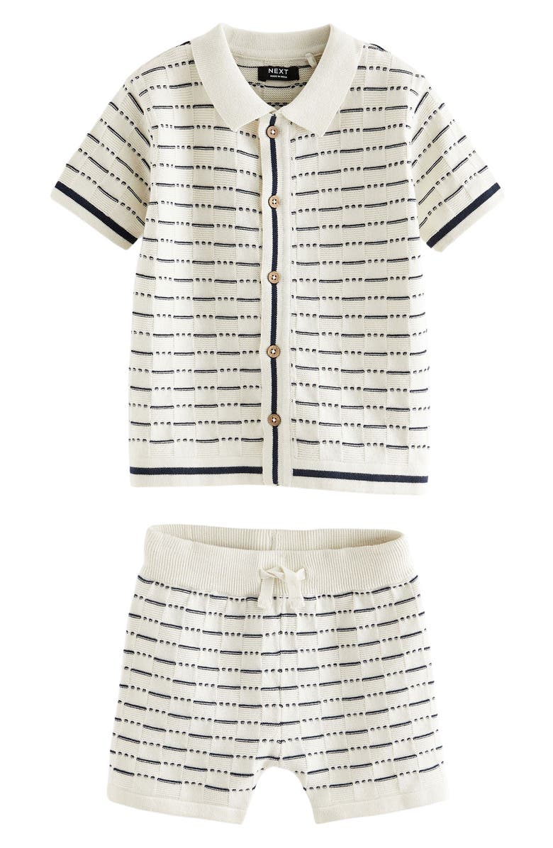 NEXT Kids' Cotton Button-Up Shirt & Shorts Set, Main, color, 