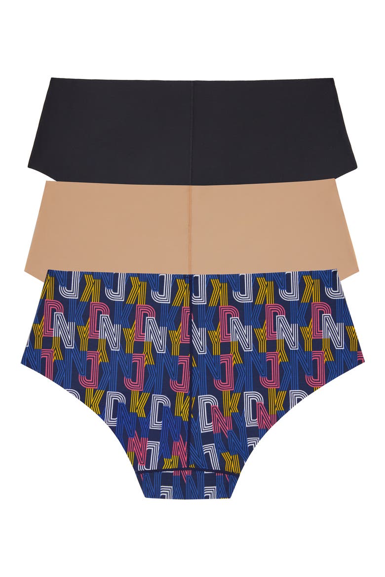 Litewear Cut Anywear 3-Pack Hipster Panties, Alternate, color, BLACK/ GLOW/ STRIPED LOGO