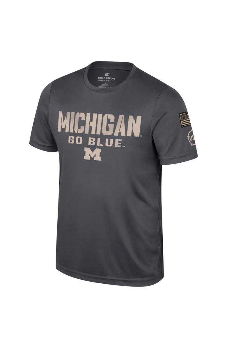 COLOSSEUM Men's Colosseum Charcoal Michigan Wolverines OHT Military Appreciation  T-Shirt, Alternate, color, 